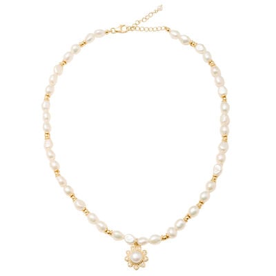 Pearl flower necklace by Carousel Jewels